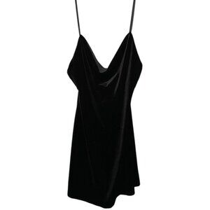 Cotton Candy LA Black Velvet Cowl Neck Mini Dress M